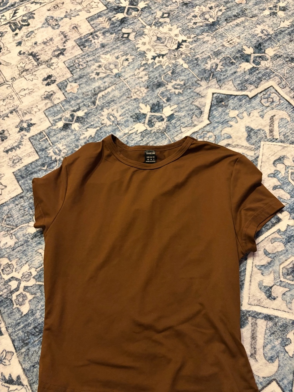 SHEIN Brown Crewneck Tee